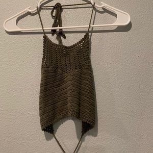 Olive green crop top